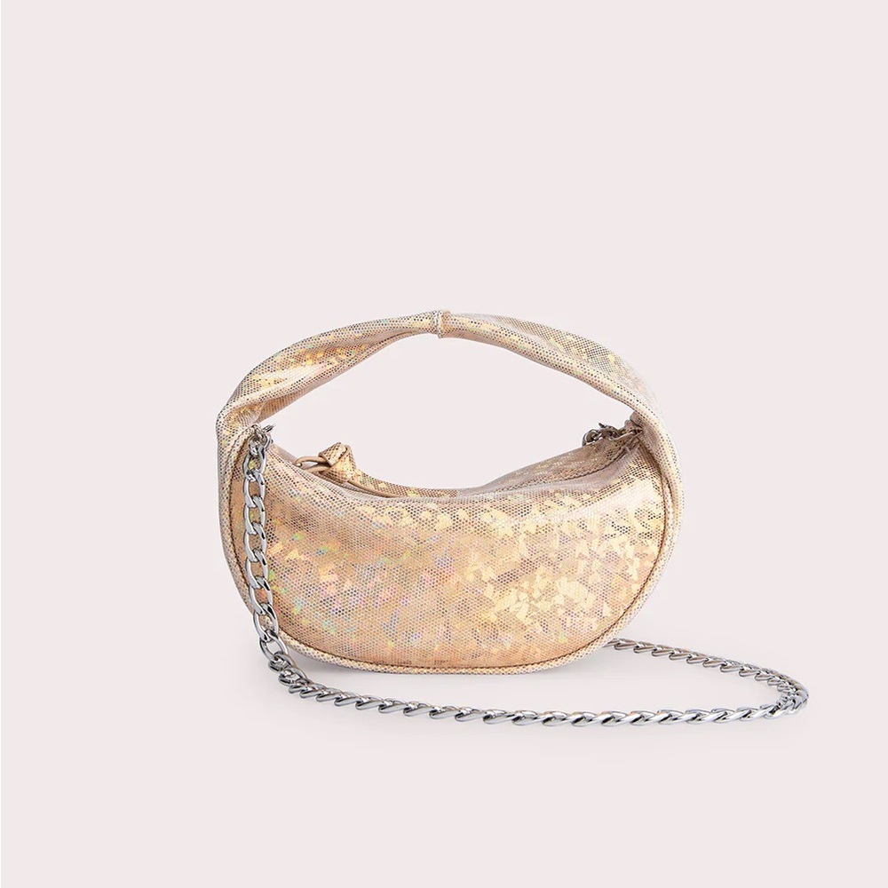 NWT BY FAR Baby Cush Disco Hologram Leather Hobo Bag Y2K Whimsy Fairy